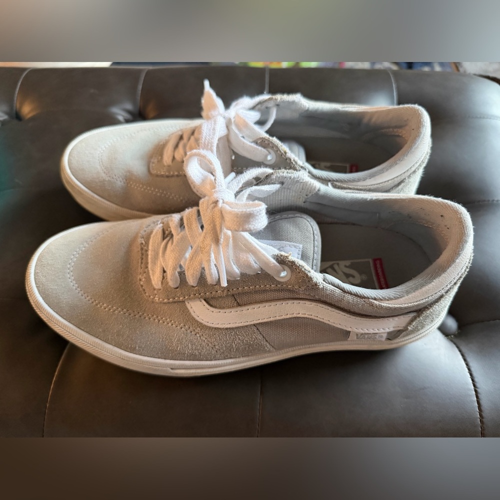 Vans Classic White and Gray Canvas Shoes